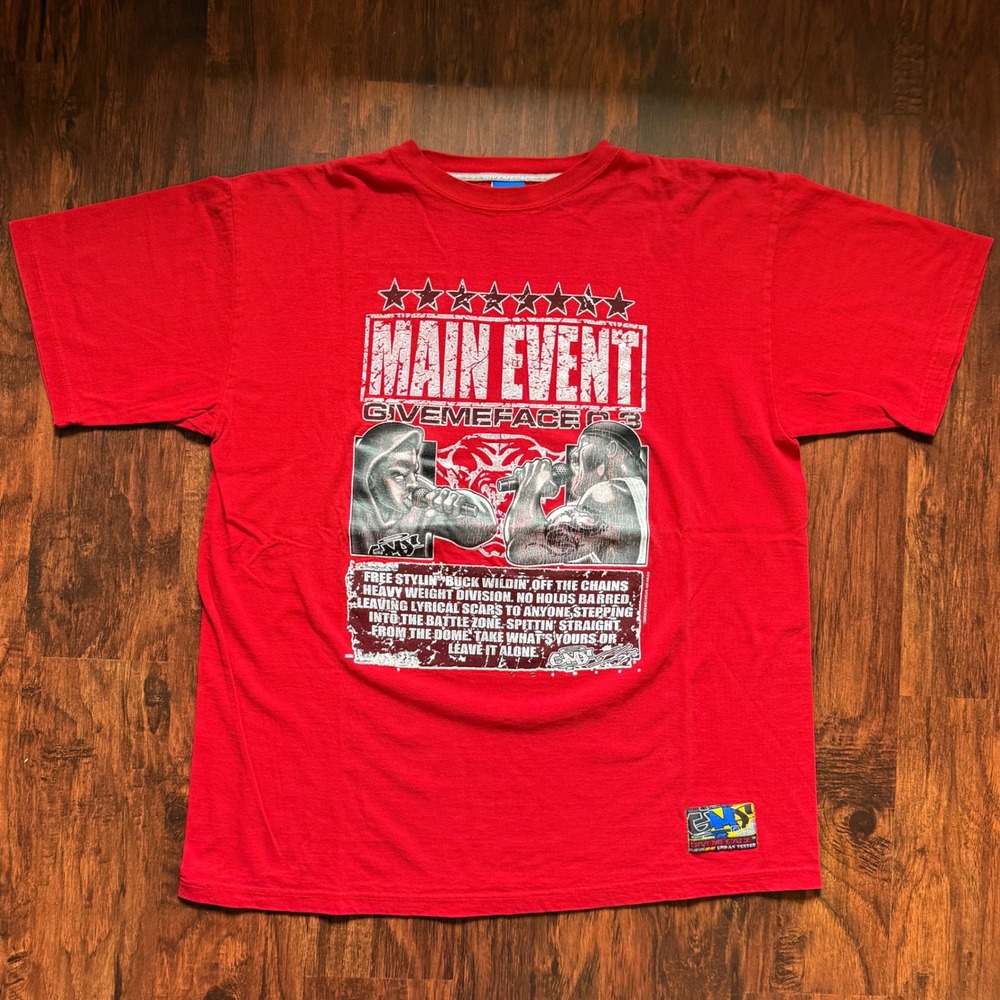 Y2K Rap Tee Vintage Underground Rap Show‎ 2000s Baggy Red T-Shirt XL XXL